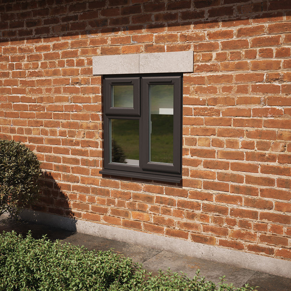 Crystal Black and White RH Side Hung and Top Opener Clear Triple Glazed Window 905 x 965mm Image 2