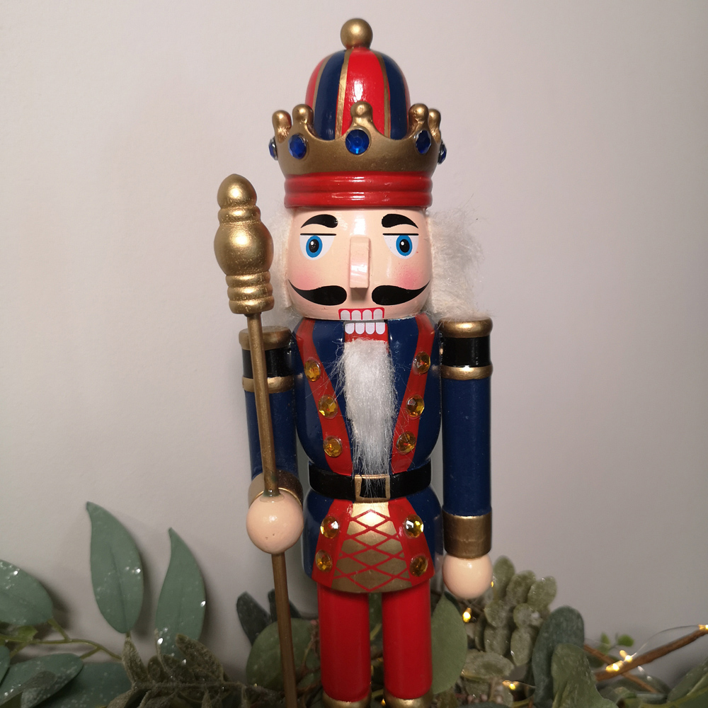 Samuel Alexander Wooden Nutcracker Soldier Decoration with Blue Body Image 4