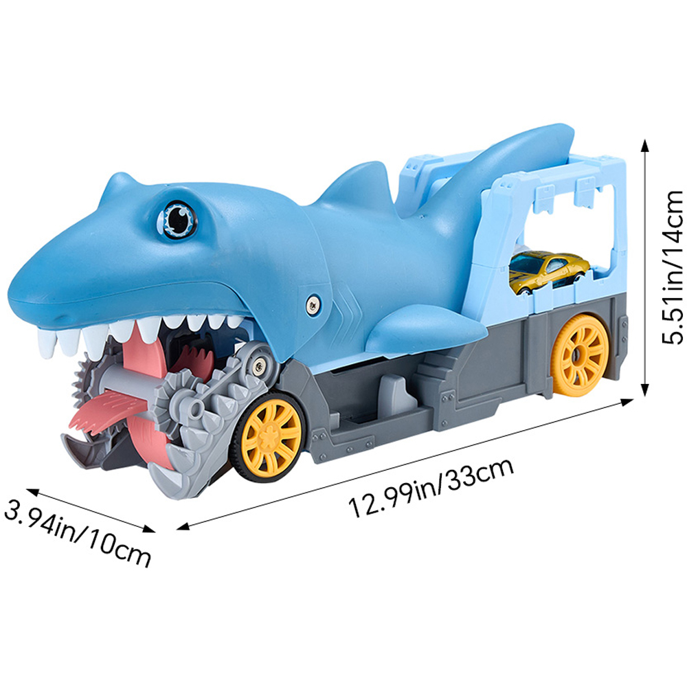 H&O Direct Shark Swallowing Ejection Truck Toy with Folding Track and Cars Image 6