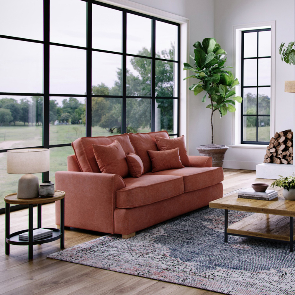 Alba City 2 Seater Ruby Fabric Sofa Image 5