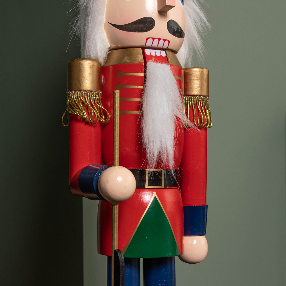 Samuel Alexander Wooden Nutcracker Soldier Decoration Red Jacket and Blue Trousers Image 4