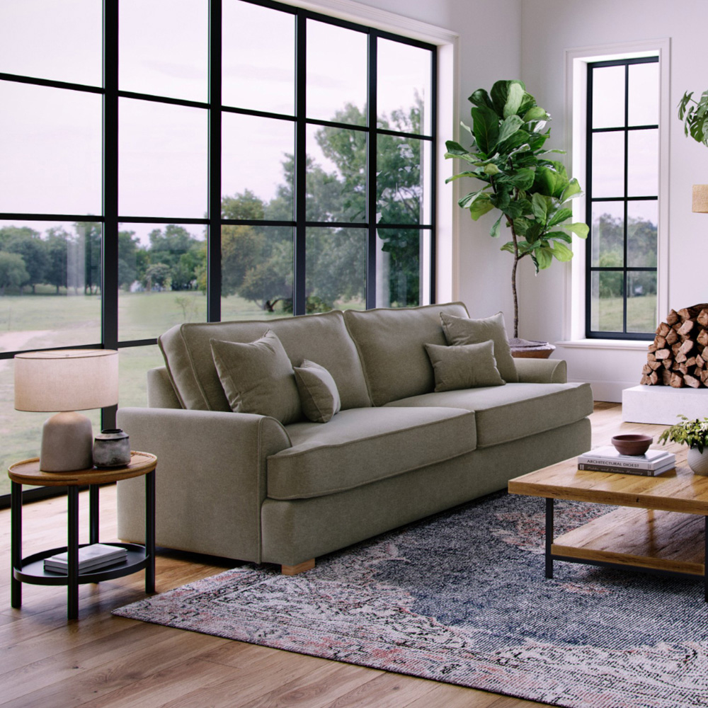 Alba City 4 Seater Fossil Fabric Sofa Image 5