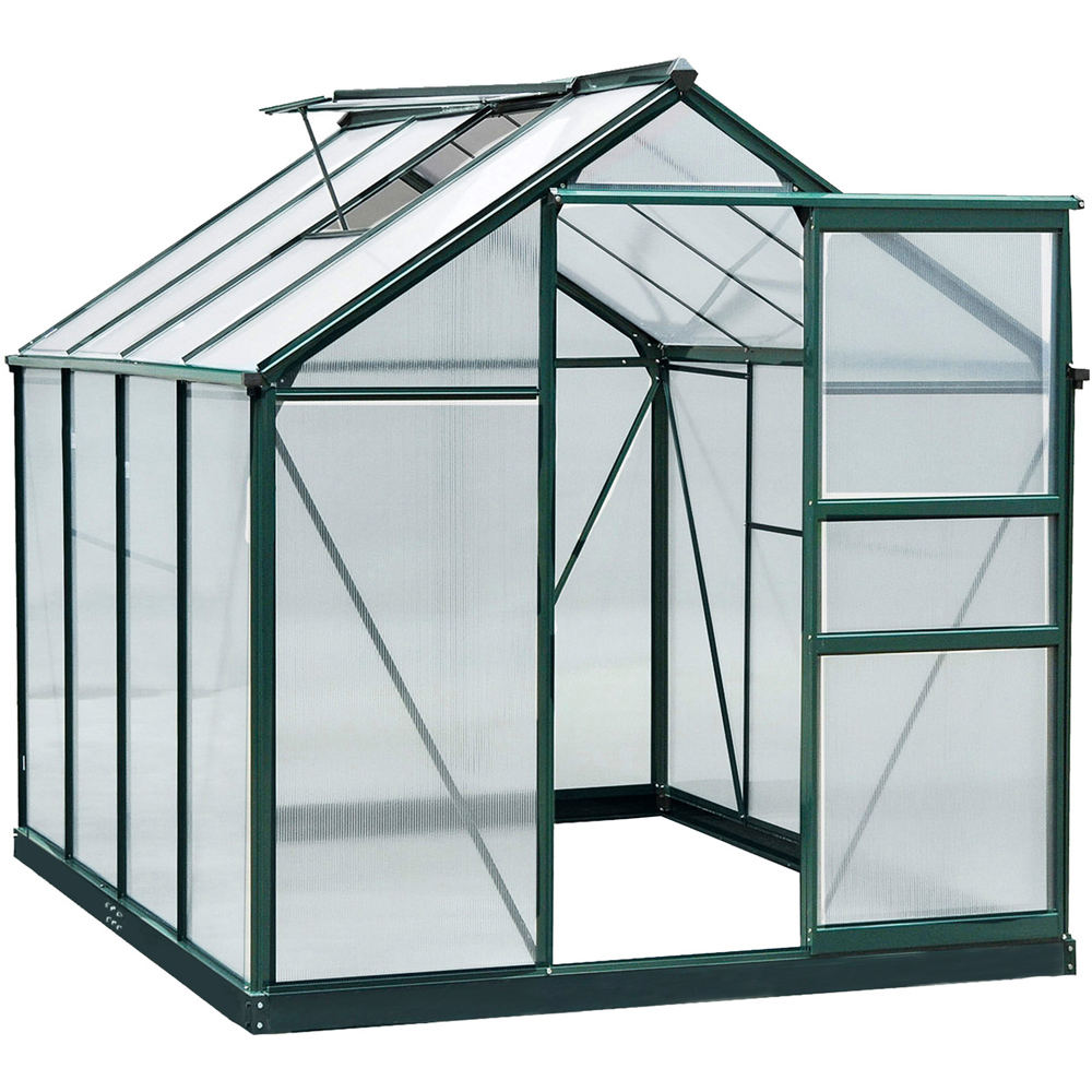 Outsunny 6 x 8ft Green Polycarbonate Greenhouse Image 1