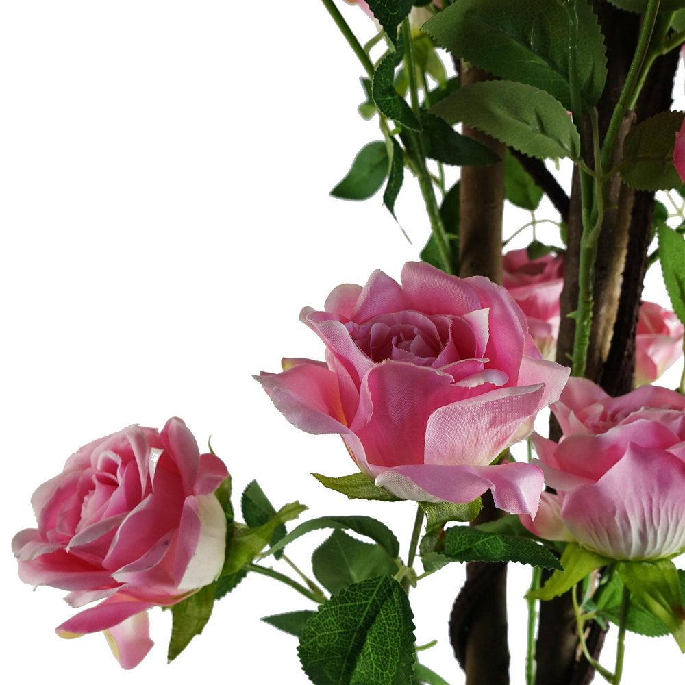 Leaf Pink Rose Artificial Tree in Pot 105cm Image 2