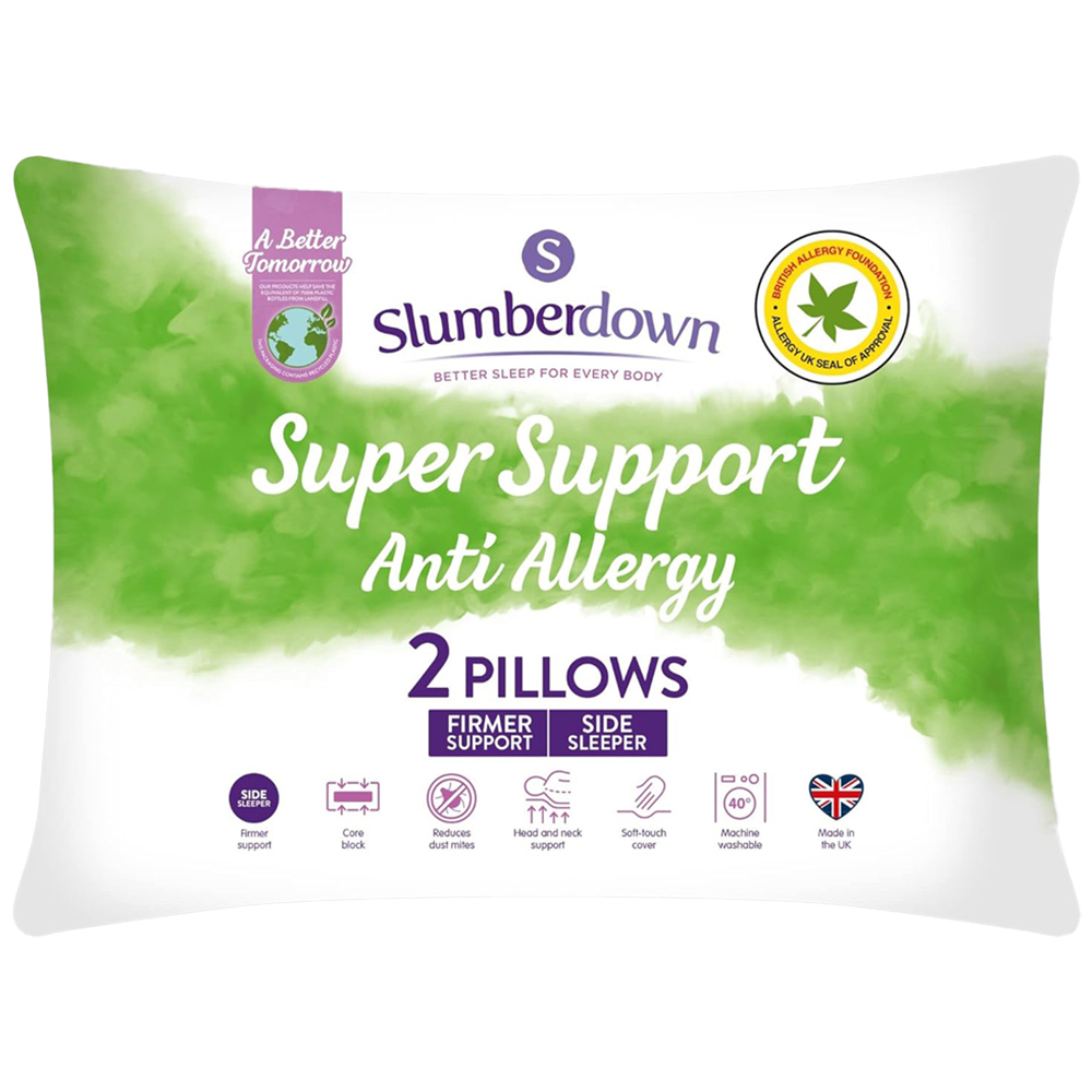Slumberdown Anti Allergy Super Support Pillow 2 Pack Image 1