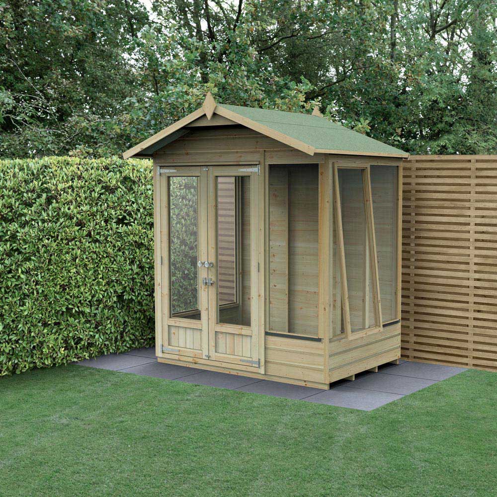 Forest Garden Beckwood 6 x 4ft Single Opening Shiplap Apex Summerhouse Image 6