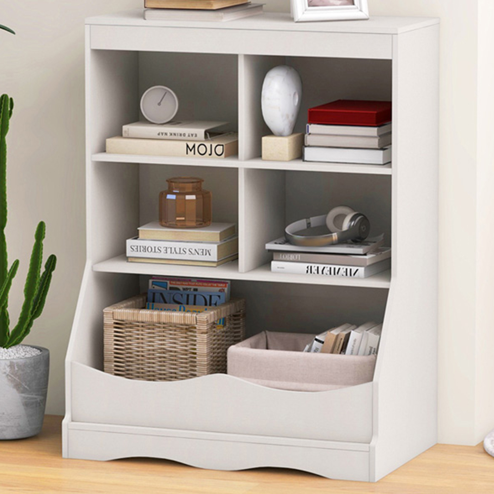Costway 5 Shelf White Kids Storage Unit Image 1