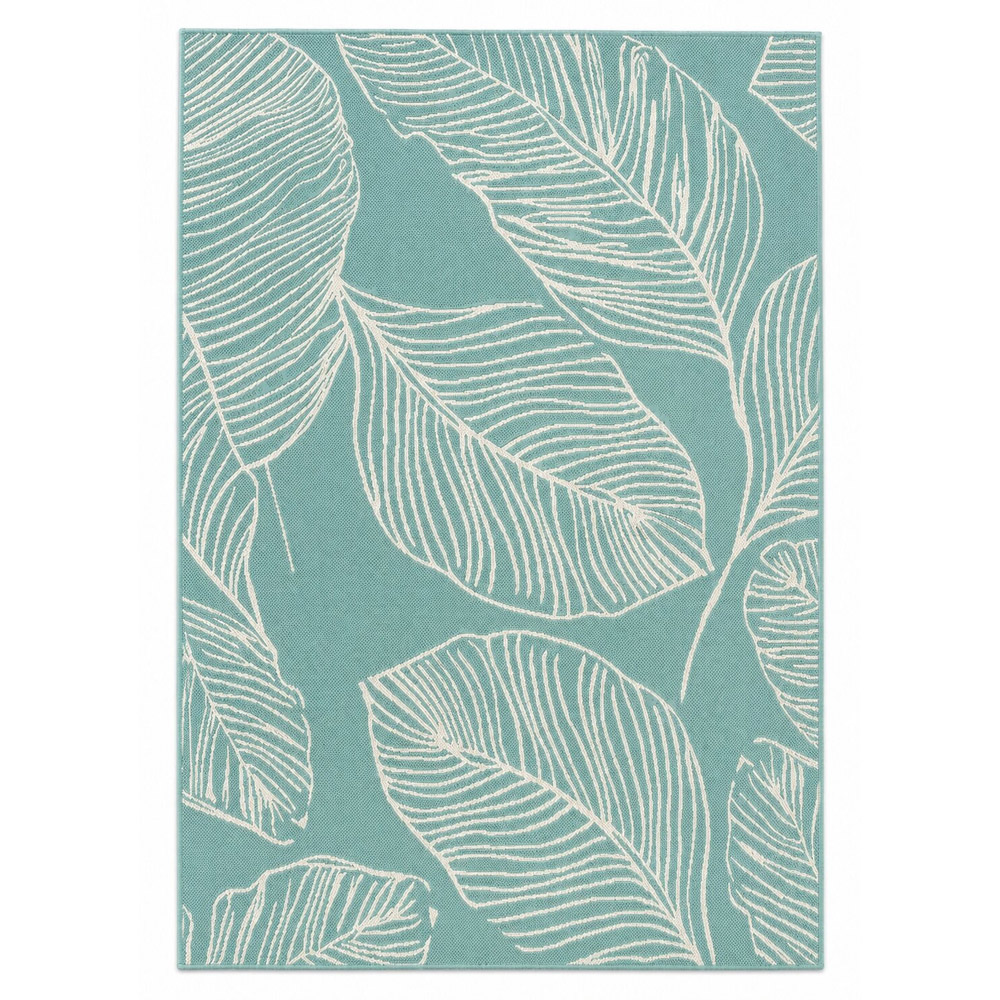 Portland Rugstyle Aqua Leaf Rug 120 x 170cm Image 2