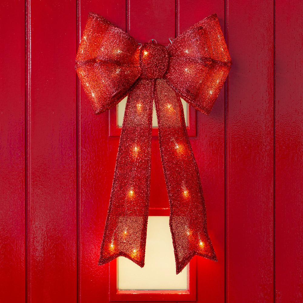 The Christmas Workshop 50cm LED Red Bow Decoration Image 5
