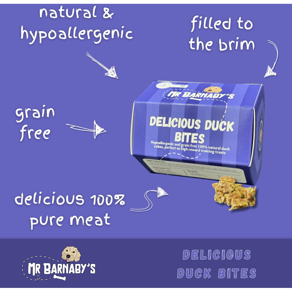 Mr Barnaby's Delicious Duck Bites Dog Treats 4 Pack Image 3