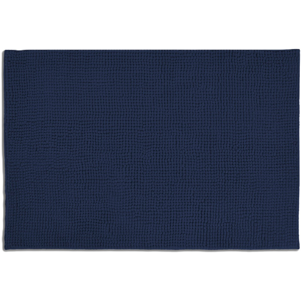 Allure Bath Fashions Navy Chenille Microfibre Supersoft Non-Slip Bobble Bath Mat 50 x 80cm Image 1