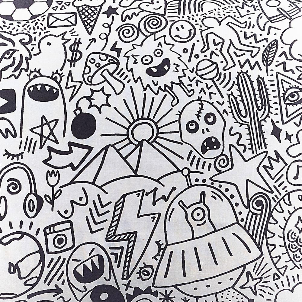 Style Lab Single Multicolour Doodles Duvet Cover Set Image 7