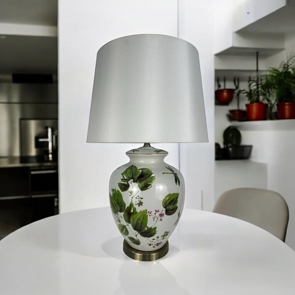 Acacia Home Leaves Ceramic Table Lamp 51cm Image 2
