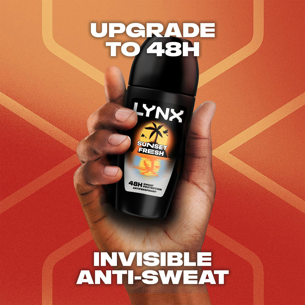 Lynx Sunset Fresh 48H Sweat Protection Anti-Perspirant Roll On 50ml 3 Pack Image 8