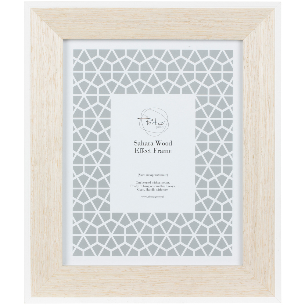 The Port. Co Gallery Sahara Wood Effect Photo Frame with White Edge A4 Image 1