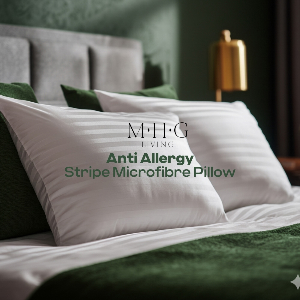 MHG Living Soft Medium Striped Microfibre Pillow 4 Pack Image 4