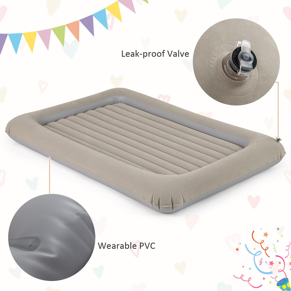 Costway Grey Inflatable Toddler Travel Bed with Electric Pump Image 8
