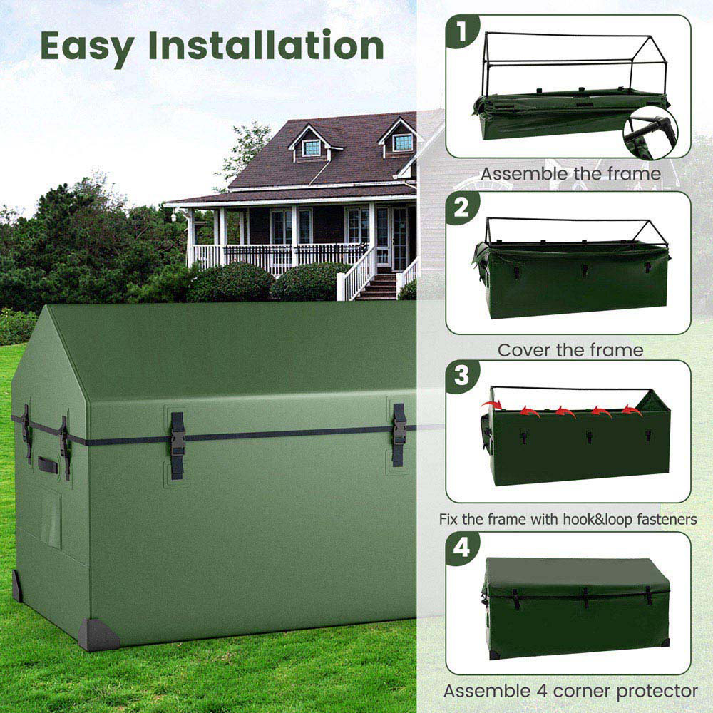 Costway 658L Green Tarpaulin Garden Storage Box Image 8