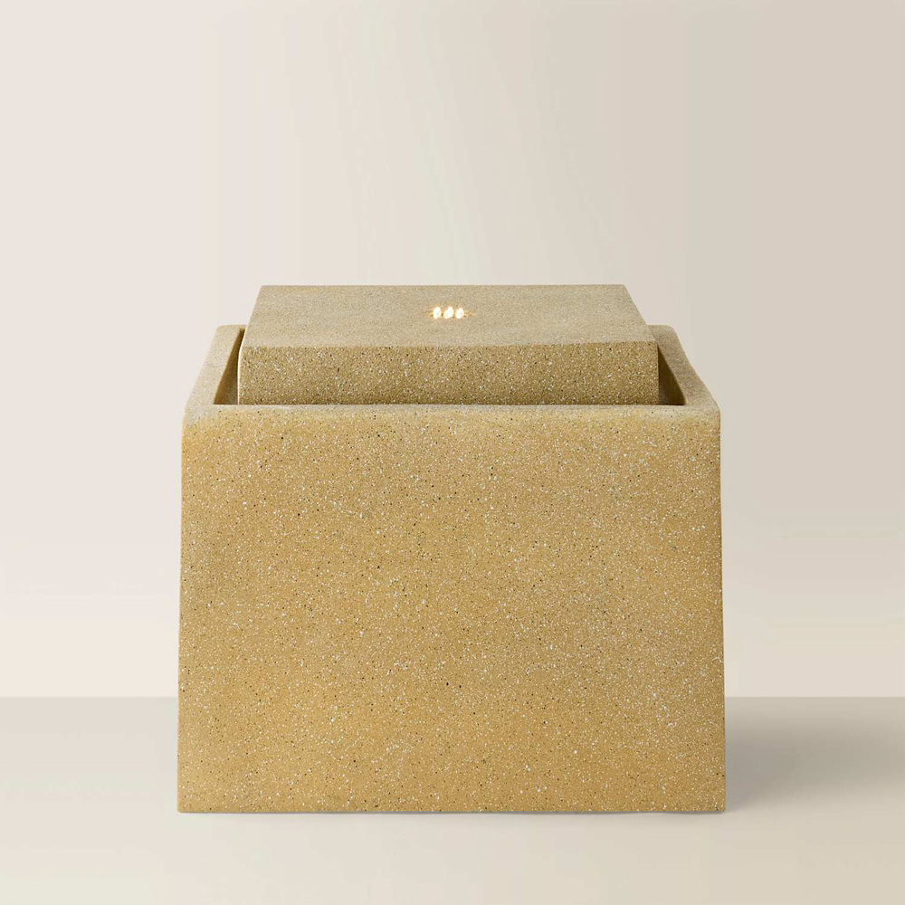 ValueLights Natural Square Solar LED Outdoor Water Fountain Feature Image 4