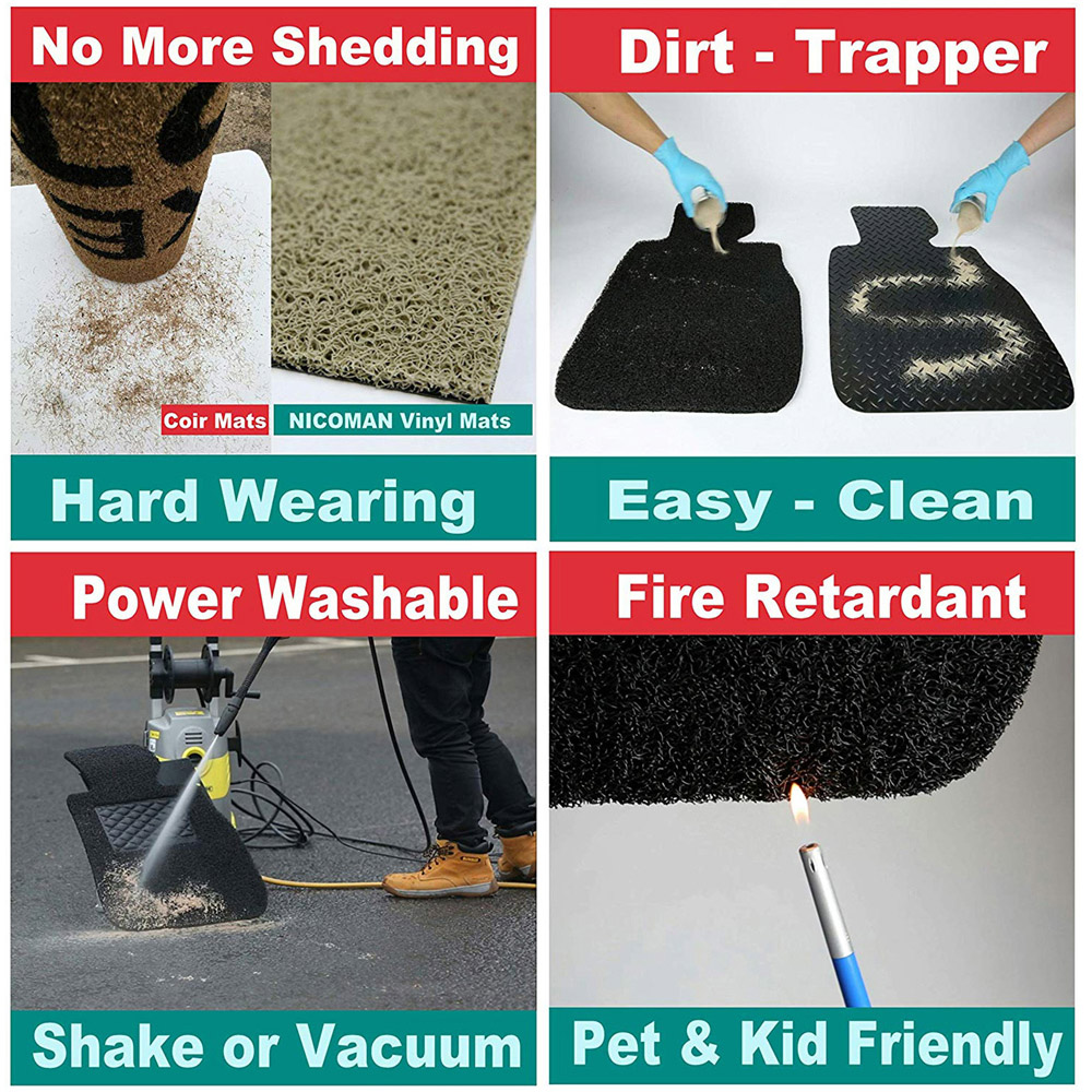 Oseasons Black Plain Doormat 75 x 44cm Image 5