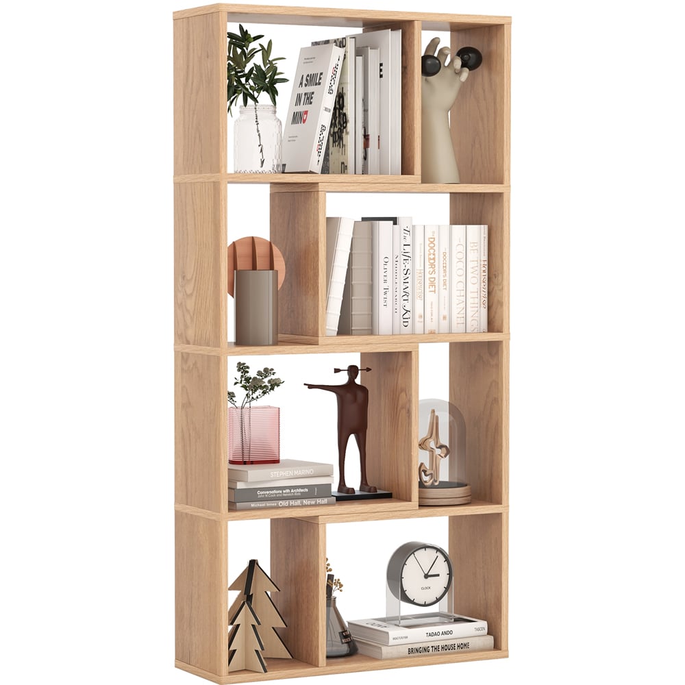 Costway 8 Cube Natural Geometric Bookshelf Image 3