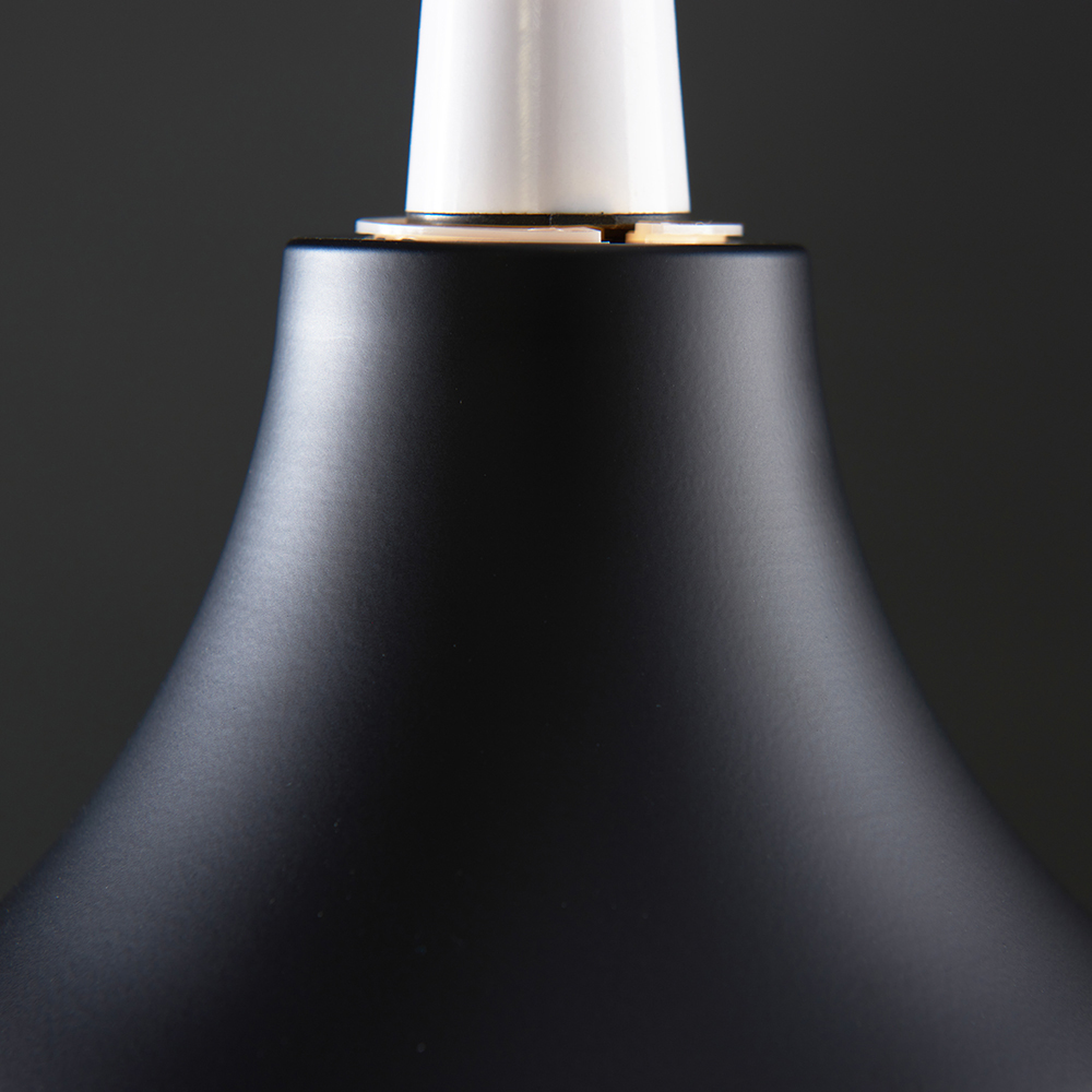 ValueLights Dexter Black and Silver Retro Pendant Shade Image 5
