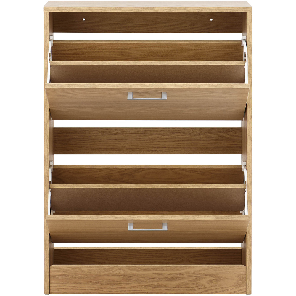 GFW Stirling 2 Tier Oak Shoe Cabinet Image 3