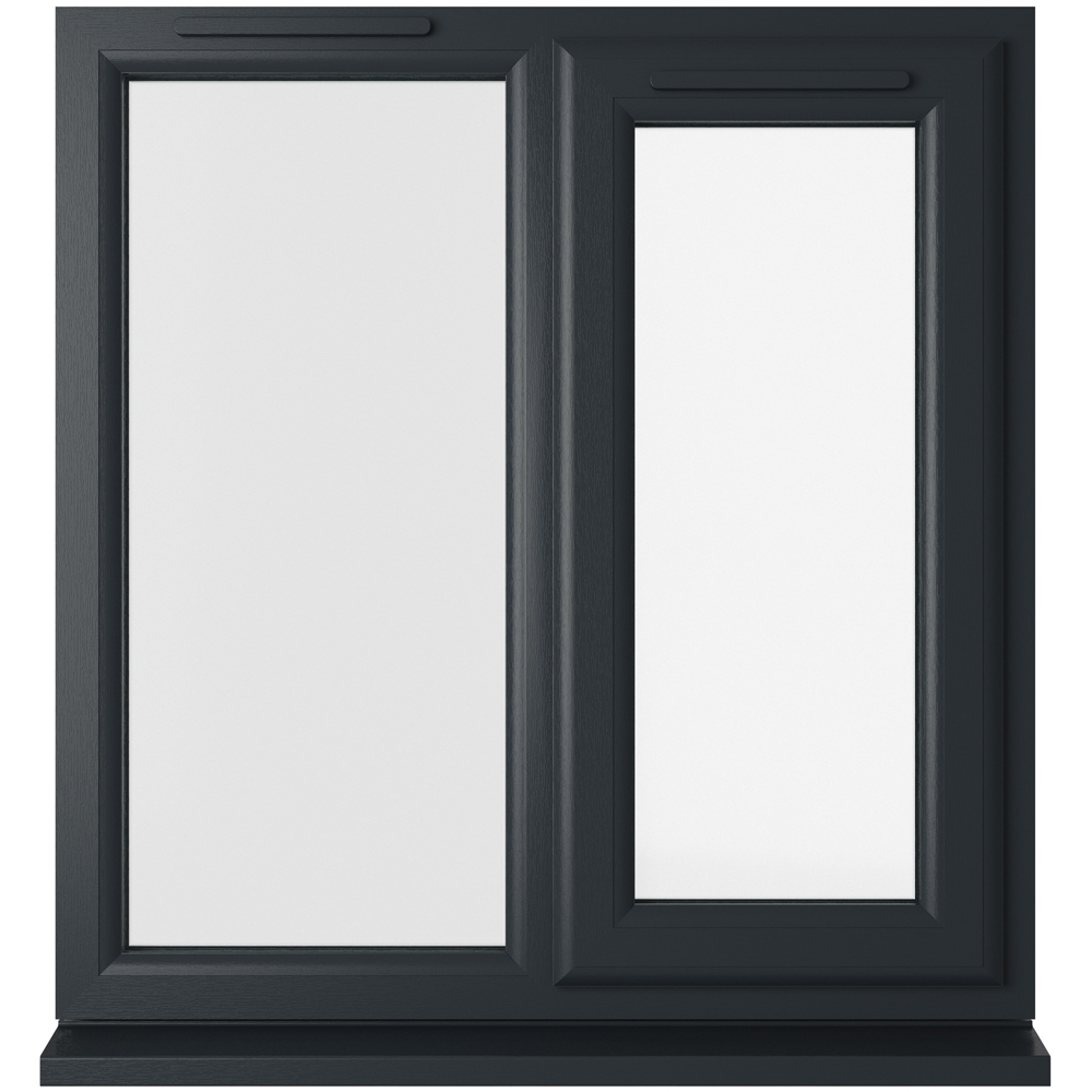 Crystal uPVC Double Glazed Window RH Side Hung Next to a Fixed Grey White Clear Glass 905x965mm Image 1