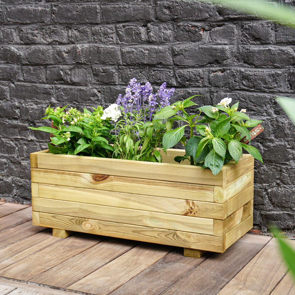 Cerland Baroque Wooden Rectangular Planter 70cm Image 2
