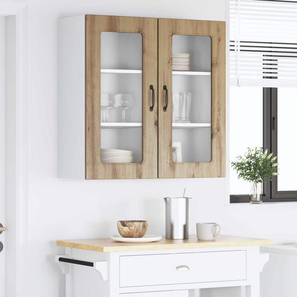 vidaXL Kalmar Single Door Artisan Oak Wall Kitchen Cabinet 2 Pack Image 9