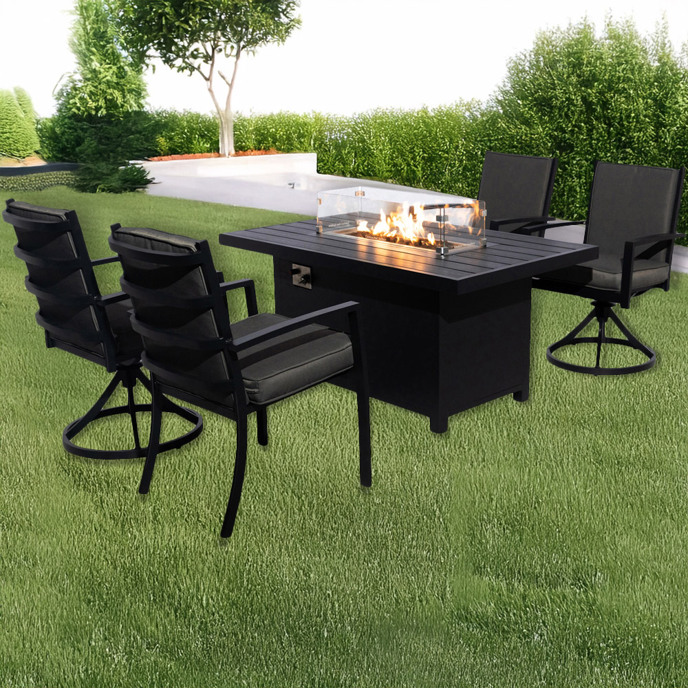 Furniture One 4 Seater Aluminium Garden Dining Set Image 1