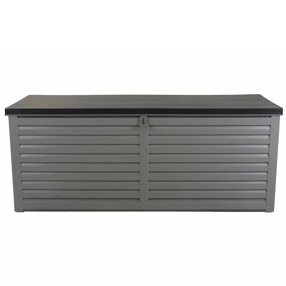 Charles Bentley 390L Grey and Black Large Outdoor Plastic Storage Box Image 3