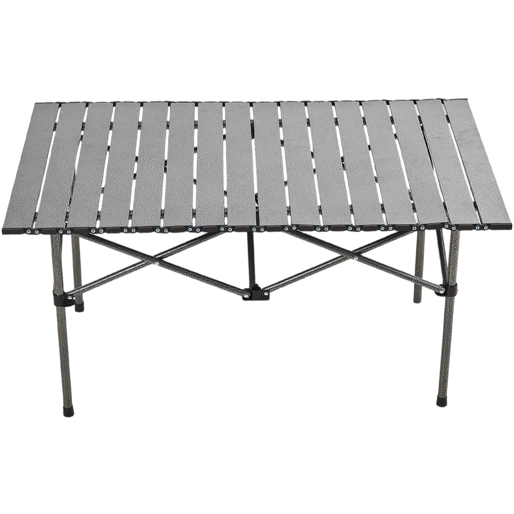 Living and Home 4 Seater Black Folding Camping Table and Chair Set Image 3