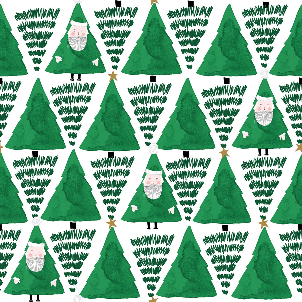 furn. Toddler Green Hide and Seek Santa Christmas Duvet Cover Set Image 4