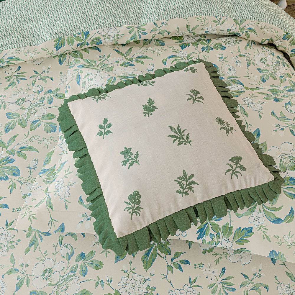 V&A Verdant Bouquet Green Cushion 45 x 45cm Image 3