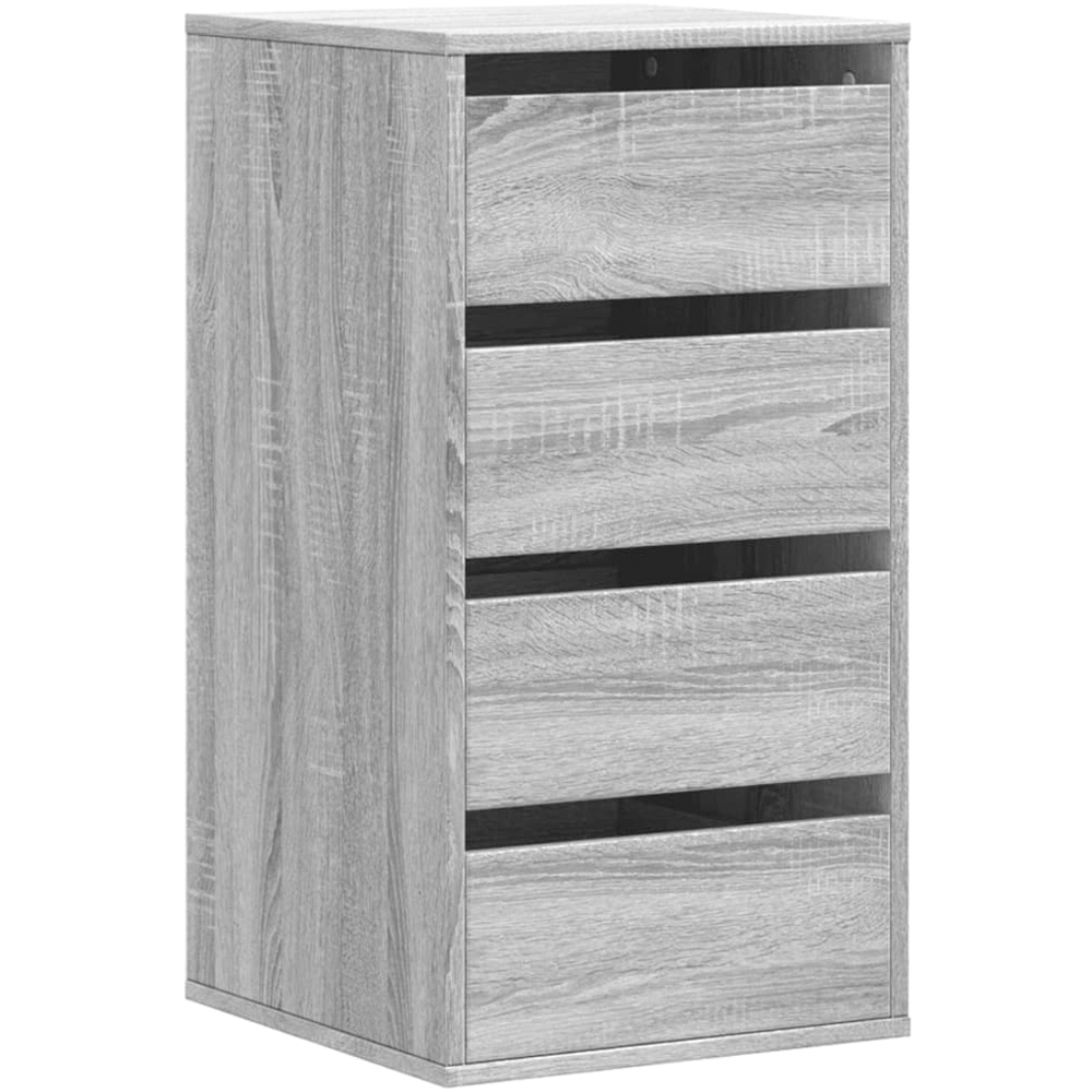 vidaXL 4 Drawer Grey Sonoma Oak Wooden Chest of Drawers Image 2