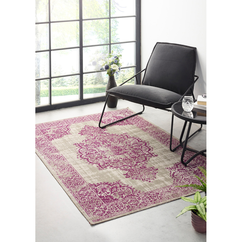 Origins Saville Grey and Raspberry Rug 160 x 230cm Image 2