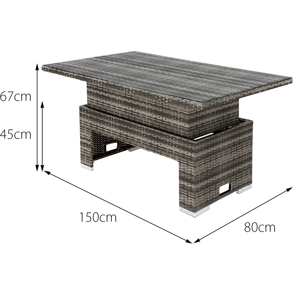 Oseasons Malta 6 Seater Walnut Grey Rattan Corner Sofa Set Image 5