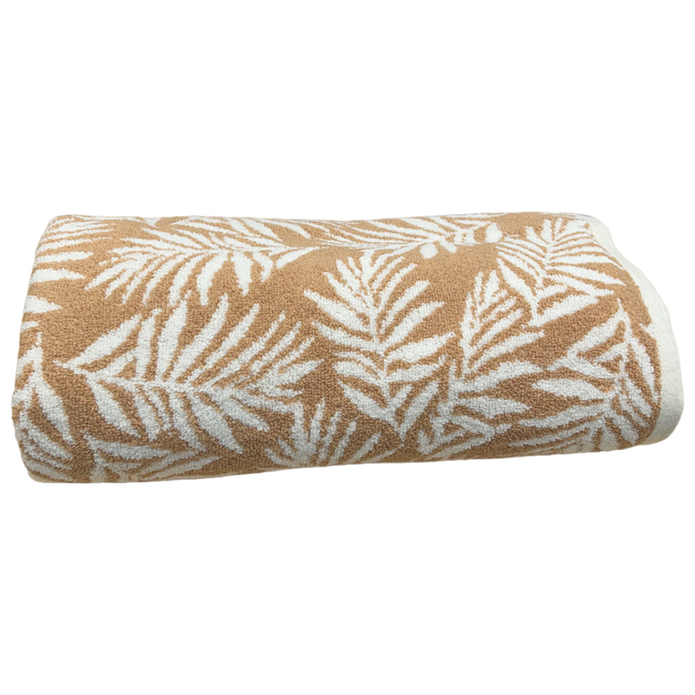 Bellissimo Botanical Turkish Cotton Beige Bath Sheet Image 1