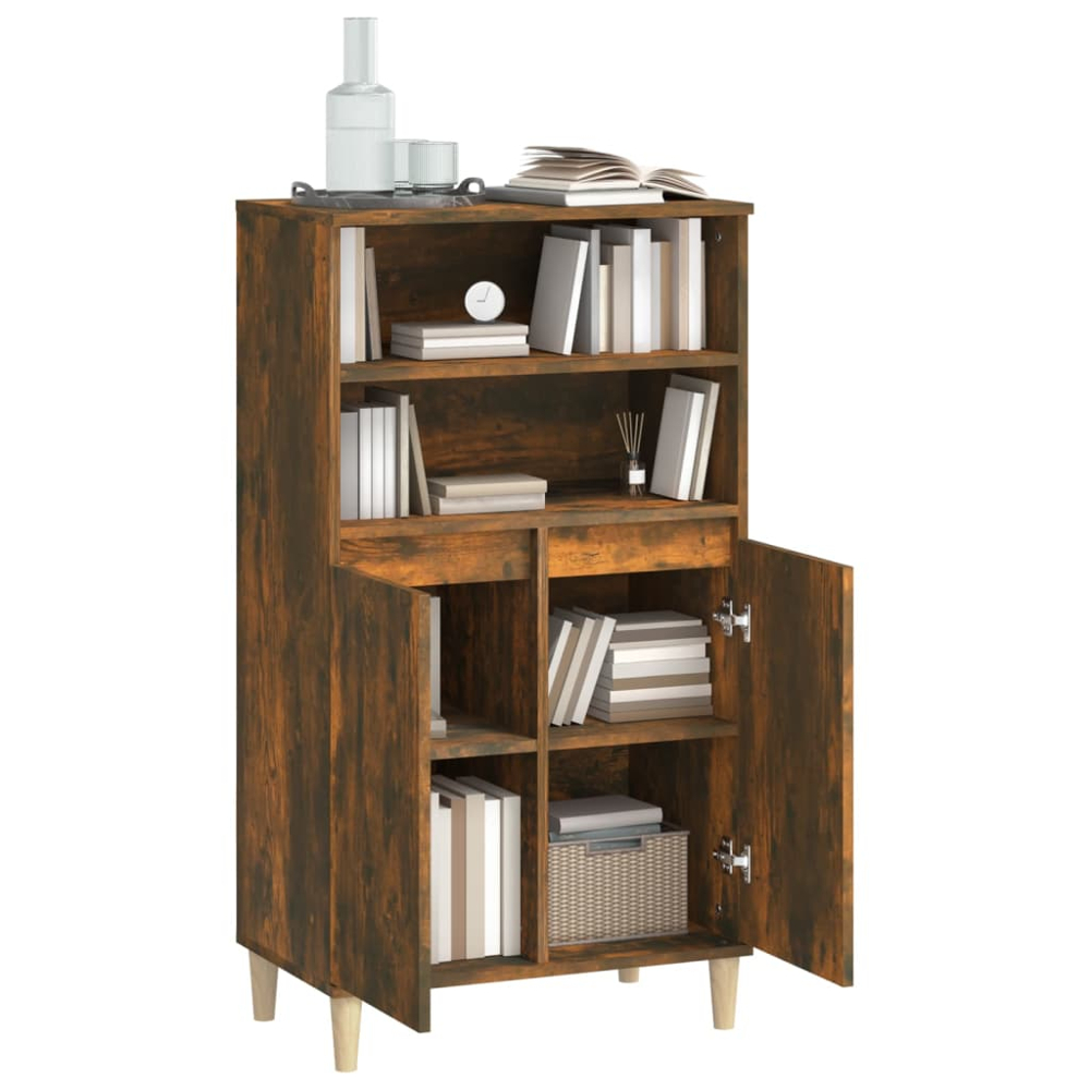 vidaXL 2 Door 2 Shelf Smoked Oak Highboard Image 5