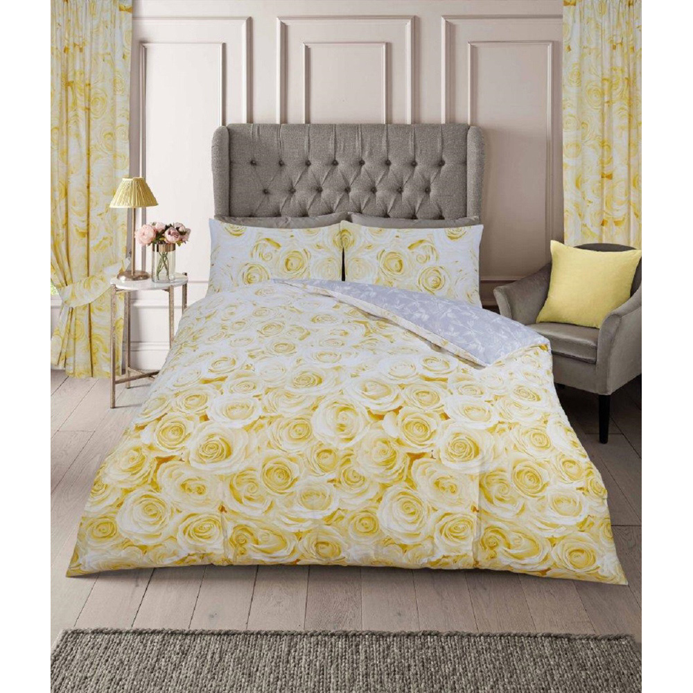 Smart Living Double Bellerose Ochre Duvet Cover Set Image 4