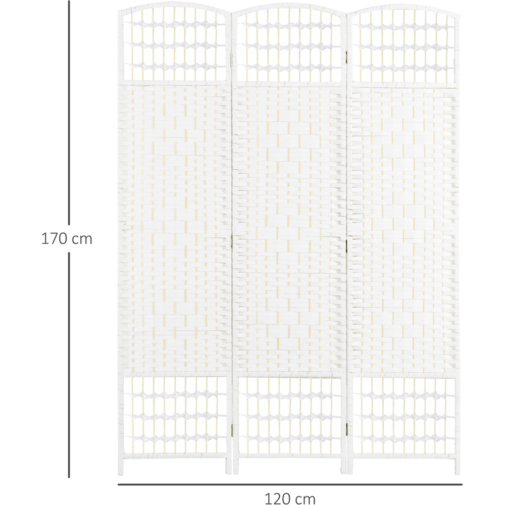 HOMCOM 3 Panel White Folding Freestanding Privacy Screen Image 9