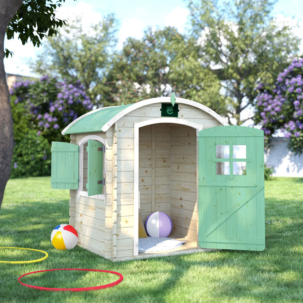 Soulet Patty 3 x 3ft Kids Wooden Glamping Playhouse Image 2