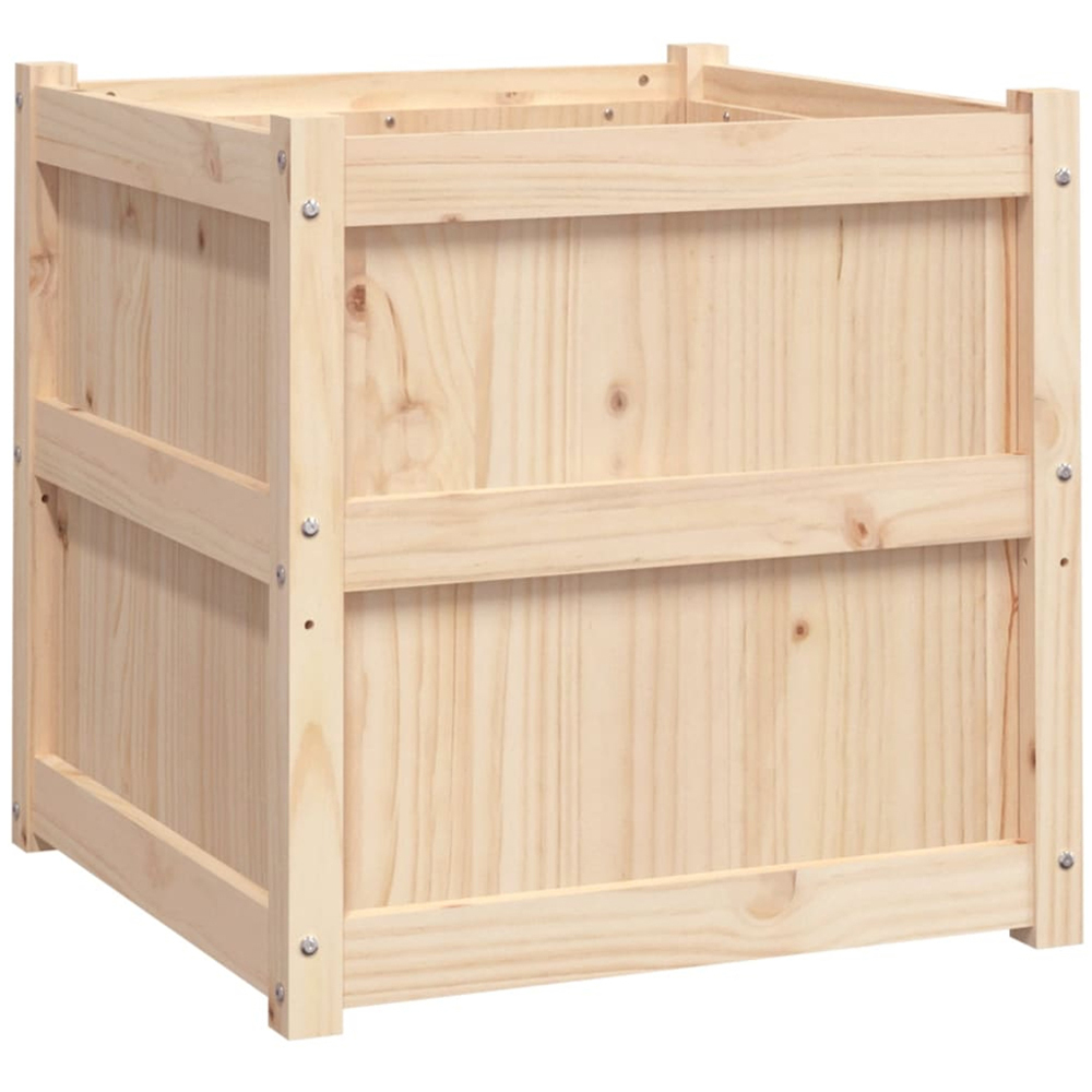 vidaXL Natural Pine Wood Garden Planter 60 x 60 x 60cm 2 Pack Image 7