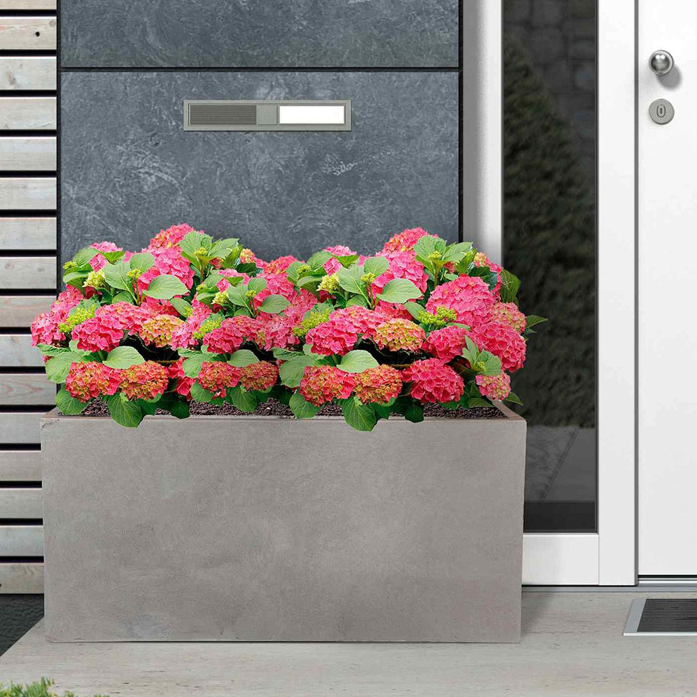 wilko Trough Grey Light Concrete Outdoor Planter 37.5cm Image 2