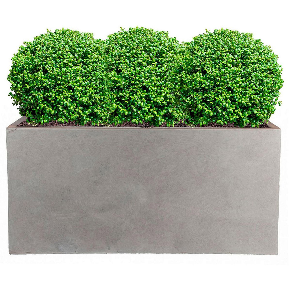 wilko Trough Grey Light Concrete Outdoor Planter 37.5cm Image 3