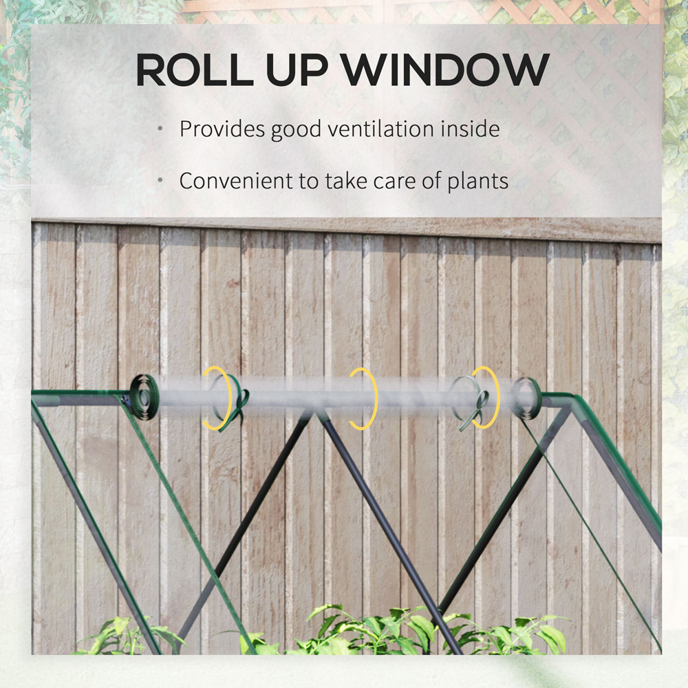 Outsunny Steel Raised Garden Bed Planter with Greenhouse Image 3