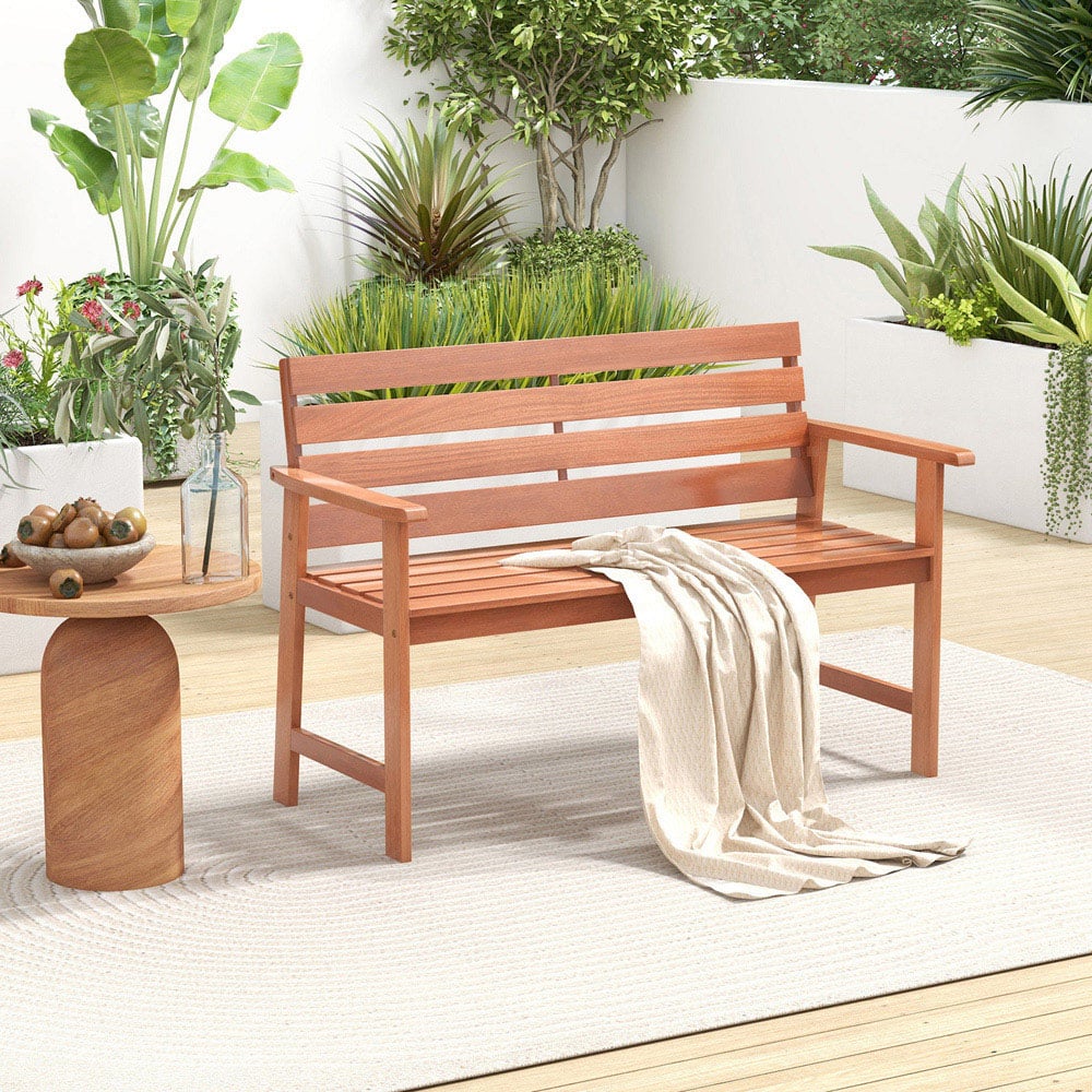 Costway 2 Seater Patio Hardwood Bench Image 5