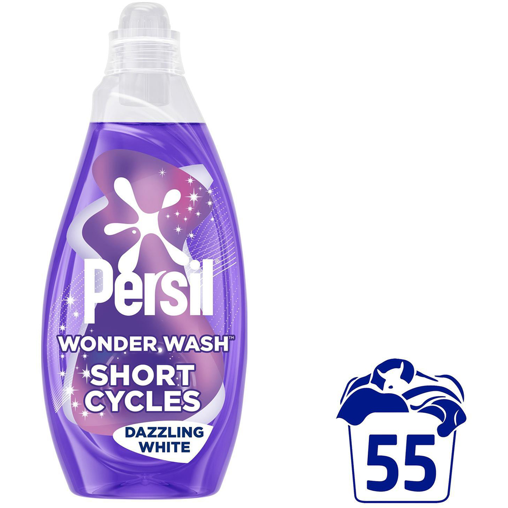 Persil Dazzling White Wonder Wash Liquid Laundry Detergent 55 Washes 1.485L 4 Pack Image 3