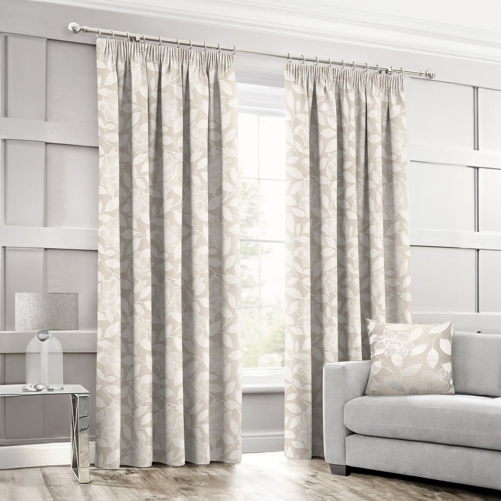 Intimates Serena Silver Tape Top Curtains 223 x 183cm Image 1